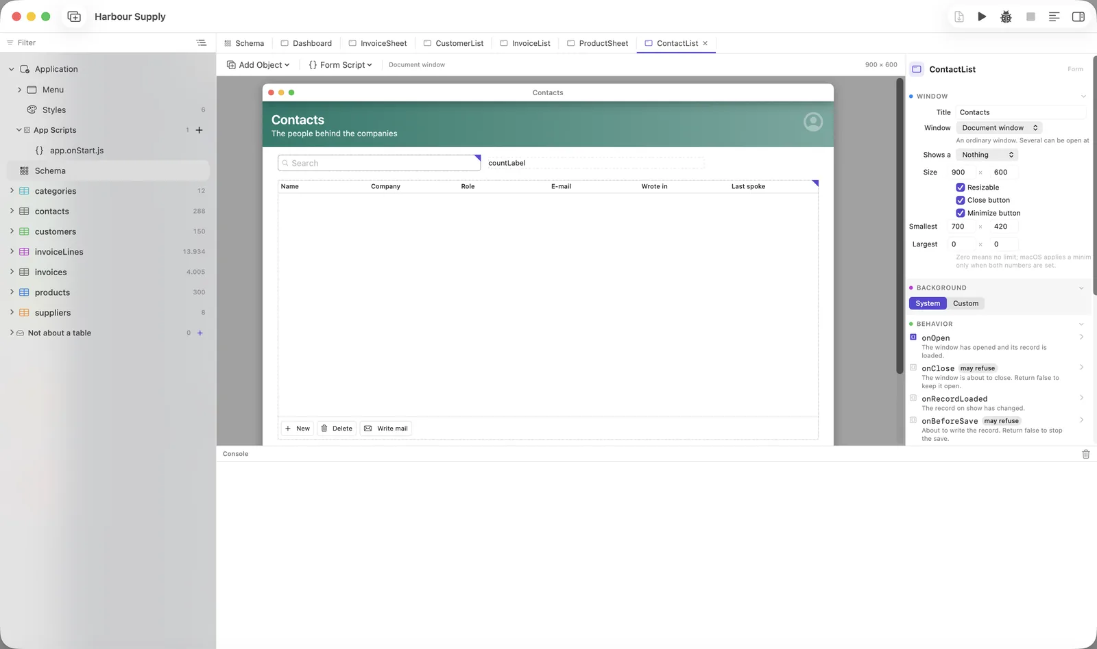 The contacts list, which carries a detected language and a translation