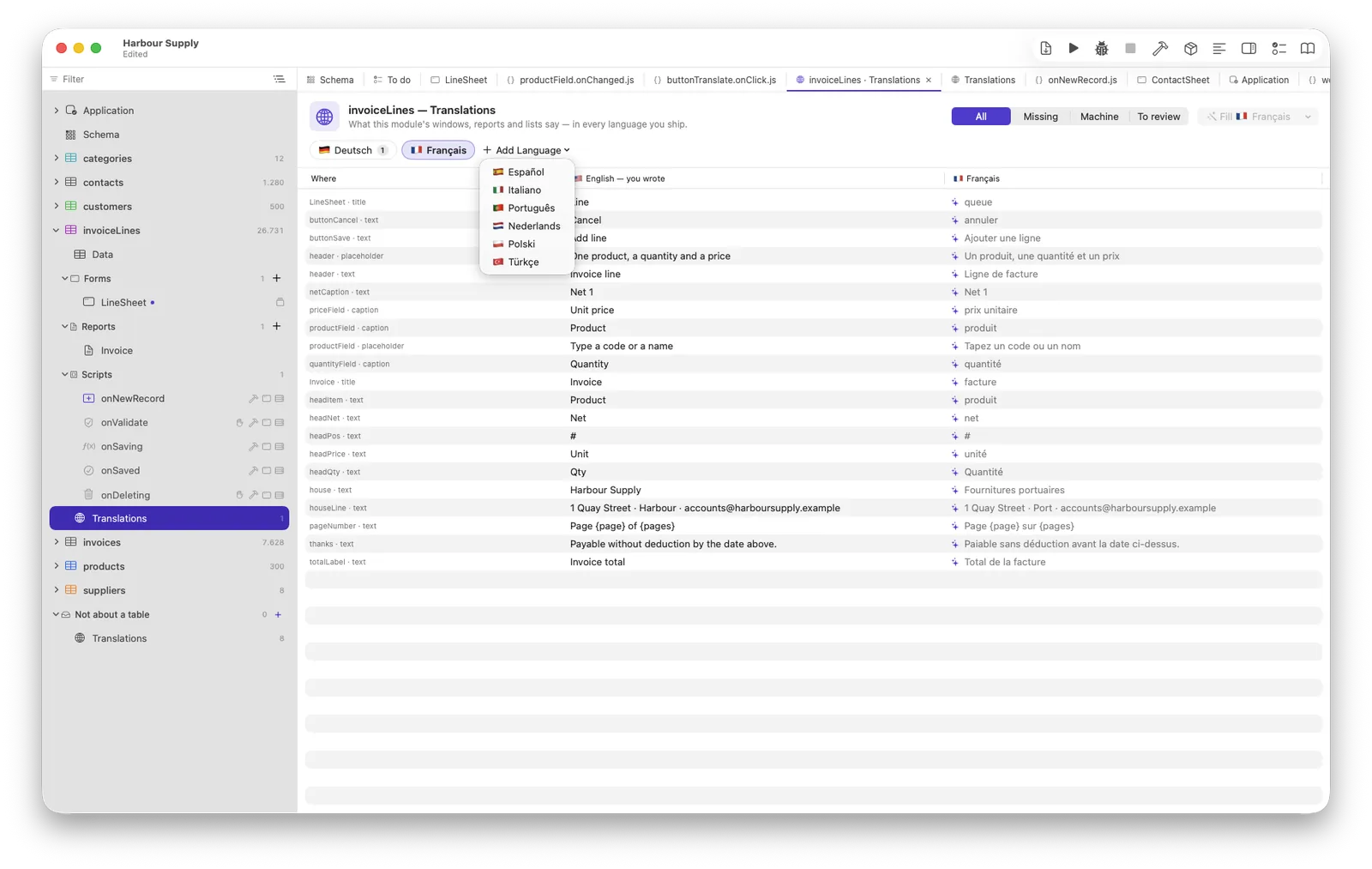 Adding a language to the project